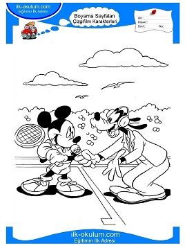 Çocuklar İçin Mickey Mouse Boyama Sayfaları 